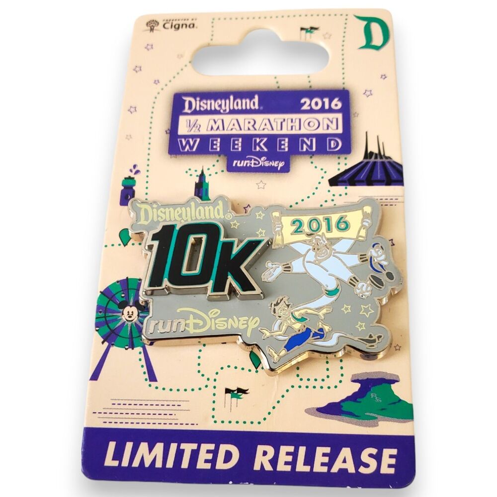 Disneyland 10K Pin 2016 Aladdin Genie runDisney Half Marathon Weekend Limited
